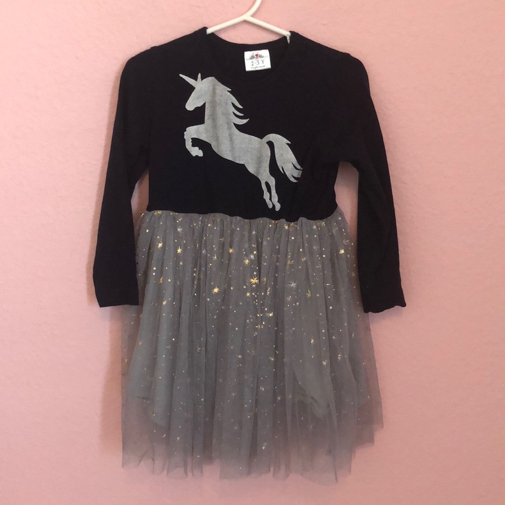 Toddler Long Sleeve Unicorn Dress